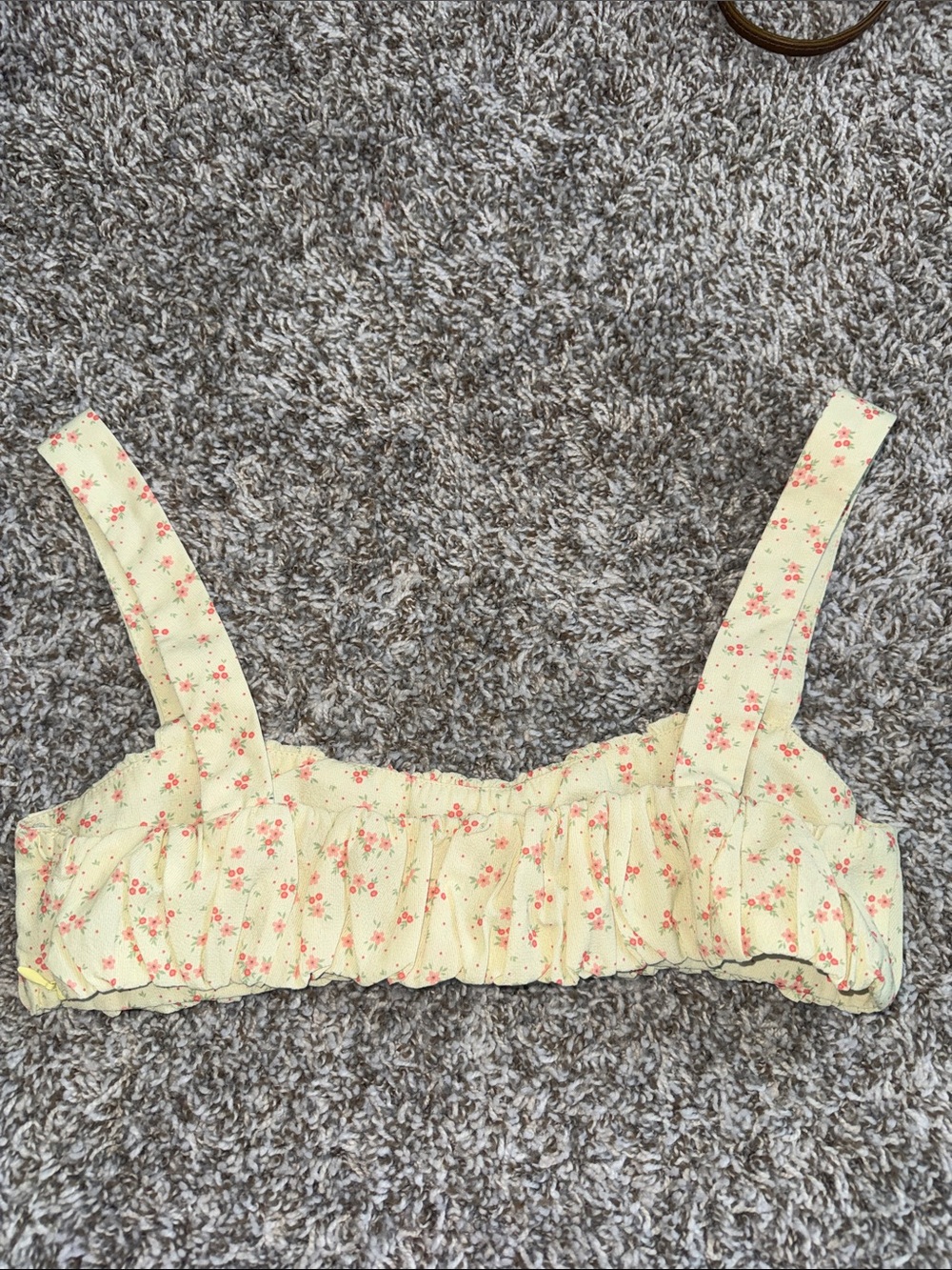 Princess Polly Pale Yellow Floral Ruched Crop Top - Picture 4 of 7